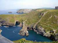 Tintagel Haven - photographed from Tintagel Castle in North Cornwall, by Angela Channing