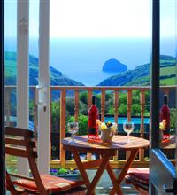 View from Crowsnest over Trebarwith Strand