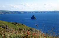 View of Gull Rock from path to Penhallic Point