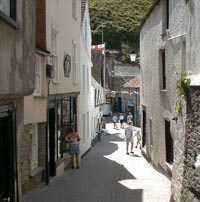 The narrow streets in Port Isaac - a Cornish fishing village